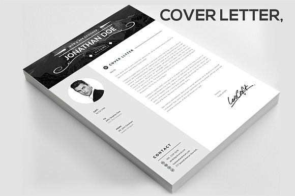 Resume Cover Letter & Business card in Letter Templates - product preview 2