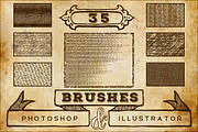 Vintage Print Texture Brushes PS/AI