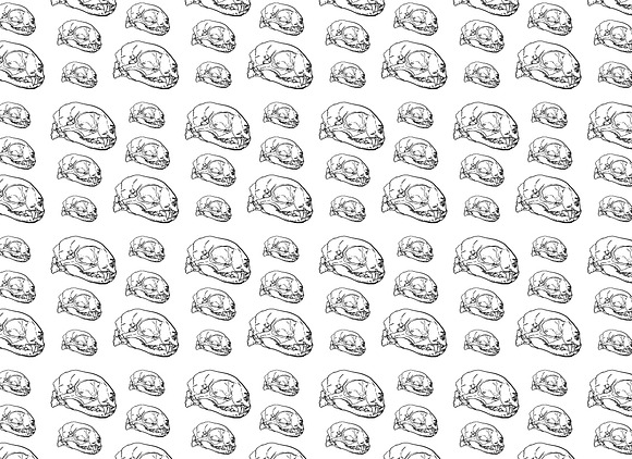 Seamless pattern of animal skull bac in Patterns - product preview 1
