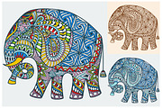 Set of decorated Indian Elephant  3 