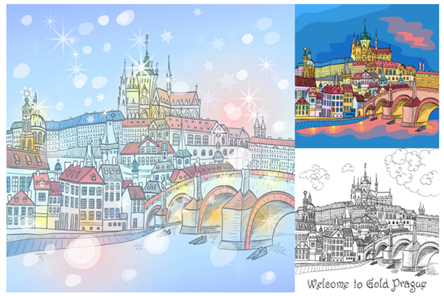 Prague Castle  in Illustrations - product preview 8