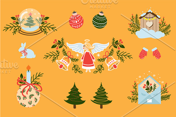 Christmas illustration with angels in Illustrations - product preview 1