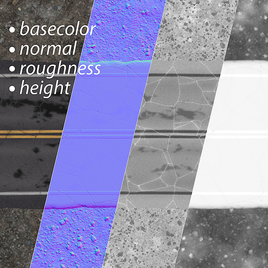 Road texture pack (PBR) in Man-Made - product preview 2