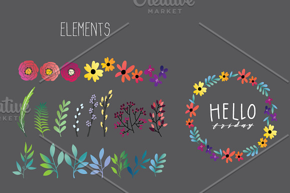 Hand Drawn flower element Vector in Illustrations - product preview 3