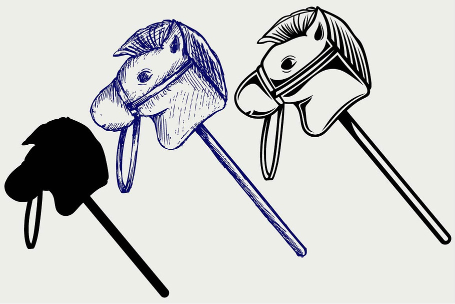 Toy horse SVG in Graphics - product preview 8