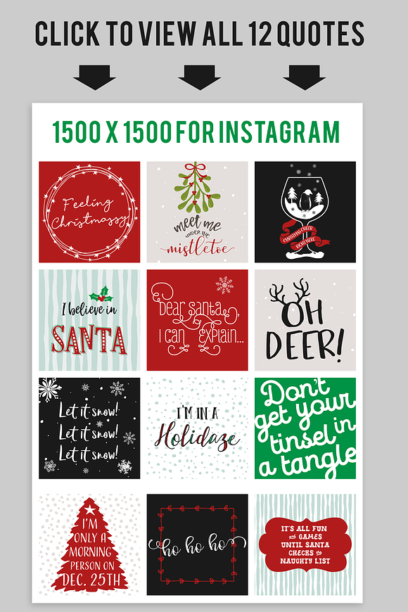 Festive Fun Social Media Quotes Pack in Instagram Templates - product preview 1