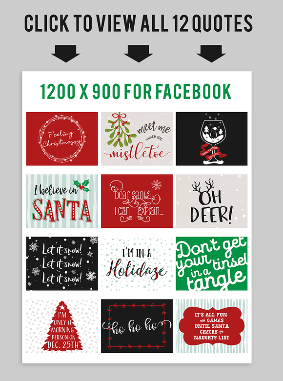 Festive Fun Social Media Quotes Pack in Instagram Templates - product preview 2
