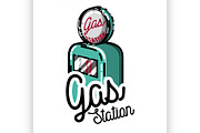Color vintage gas station emblem