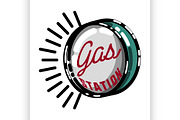 Color vintage gas station emblem