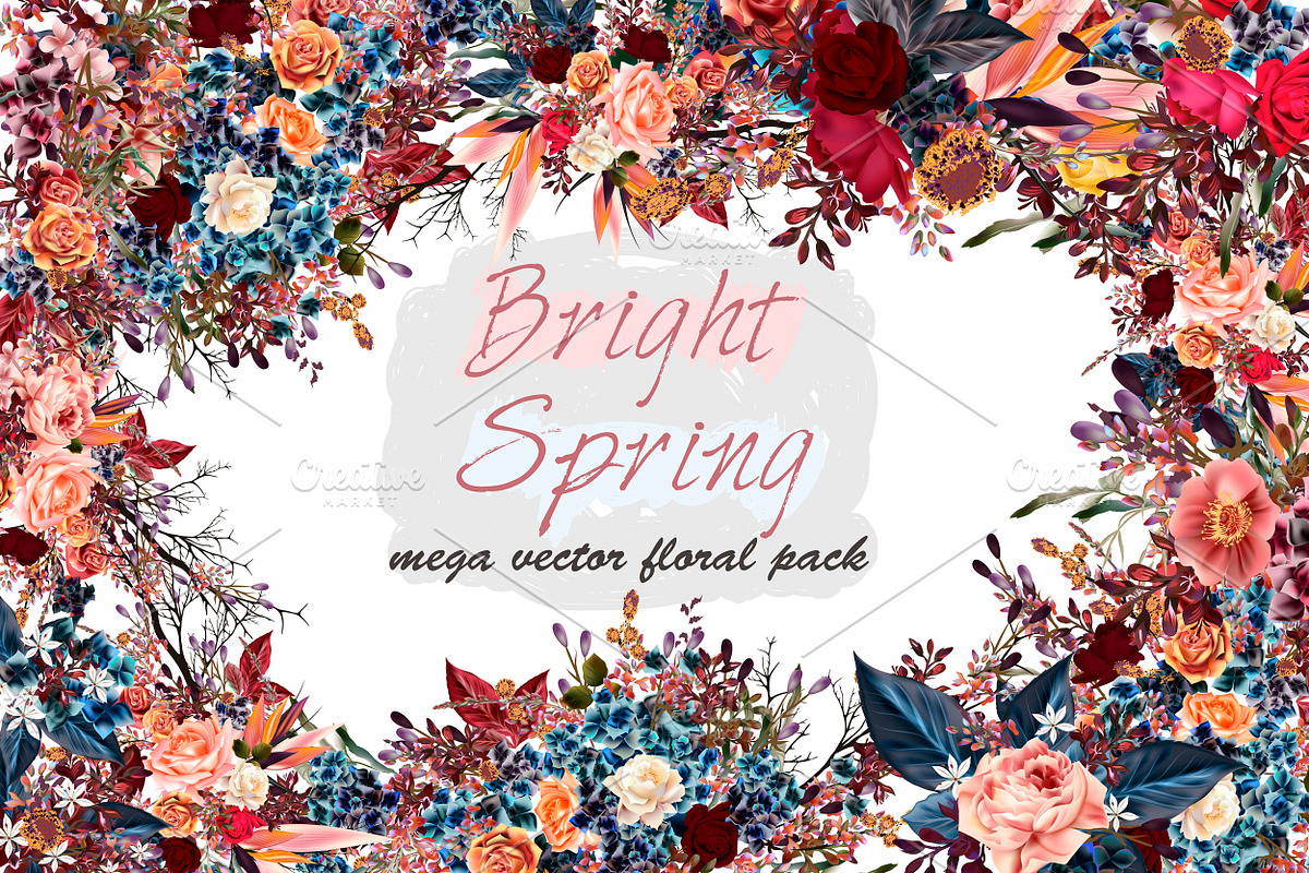 Mega flower vector set in Objects - product preview 8