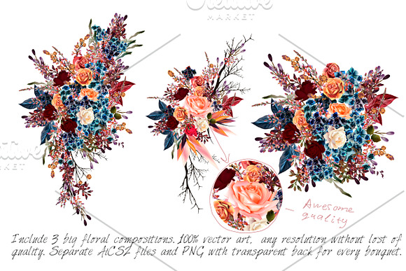 Mega flower vector set in Objects - product preview 2