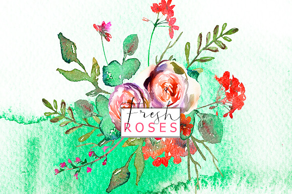 Spring Watercolor Florals Clipart in Illustrations - product preview 6