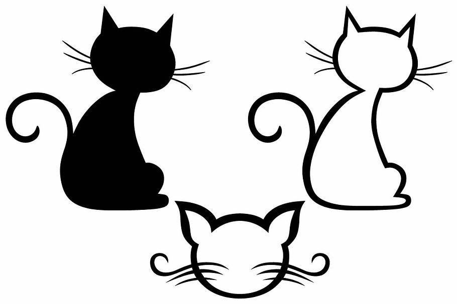 Black cat SVG in Black And White Icons - product preview 8