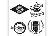 Vintage detective agency emblems