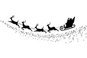 silhouette Santa Claus flying