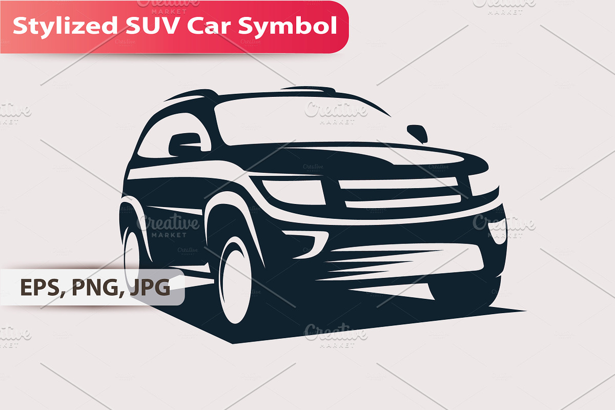 Stylized SUV Car Symbol in Objects - product preview 8