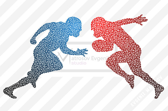 Silhouettes of a football player NFL in Illustrations - product preview 2