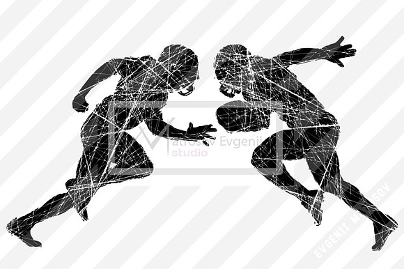Silhouettes of a football player NFL in Illustrations - product preview 5