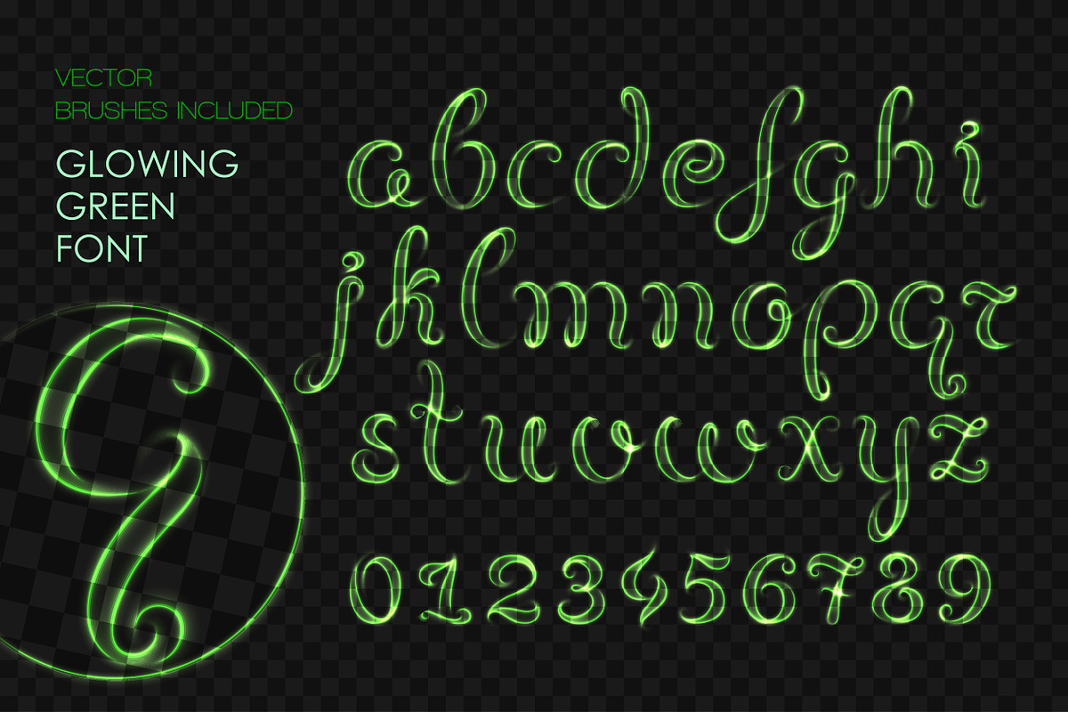8 NEON BRUSHES / ELEGANT FONT in Photoshop Brushes - product preview 8