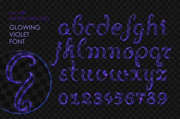 8 NEON BRUSHES / ELEGANT FONT in Photoshop Brushes - product preview 4