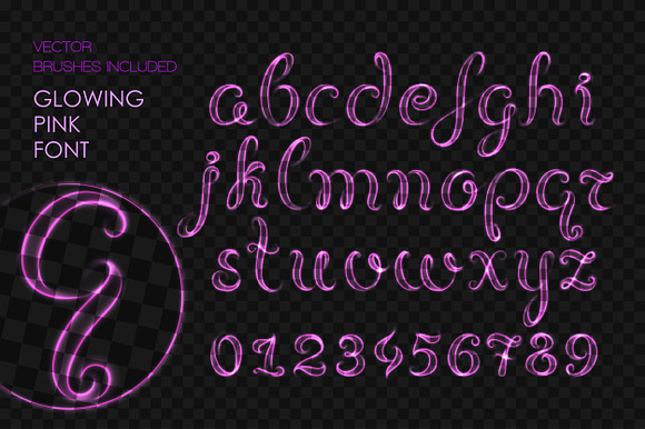 8 NEON BRUSHES / ELEGANT FONT in Photoshop Brushes - product preview 5