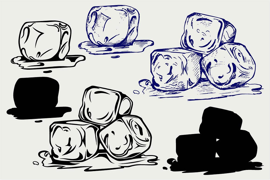 Bunch of ice cubes SVG