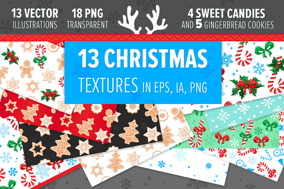 Vector CHRISTMAS SEAMLESS textures in Patterns - product preview 8