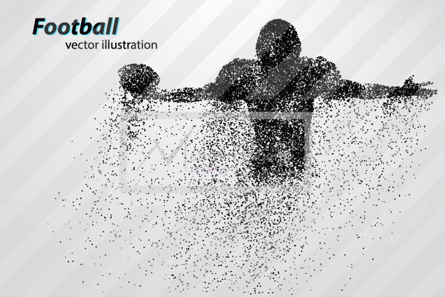 Silhouette of a football player NFL in Illustrations - product preview 8