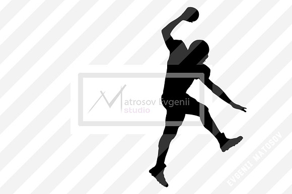Silhouettes of a football player NFL in Illustrations - product preview 1