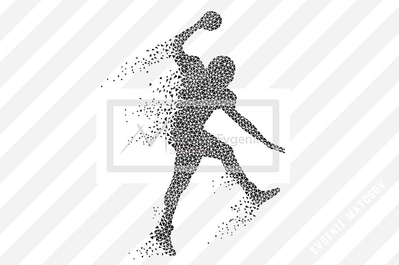 Silhouettes of a football player NFL in Illustrations - product preview 4