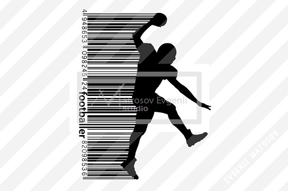 Silhouettes of a football player NFL in Illustrations - product preview 5
