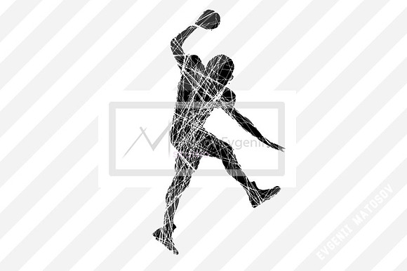 Silhouettes of a football player NFL in Illustrations - product preview 6