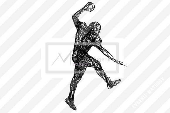 Silhouettes of a football player NFL in Illustrations - product preview 7