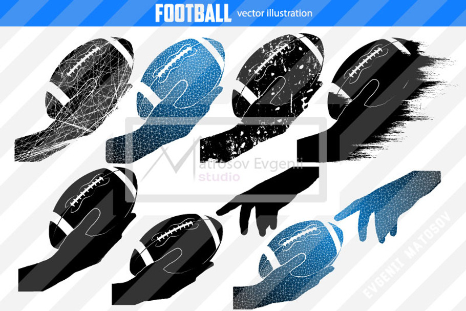 Silhouettes of a football ball in Illustrations - product preview 8