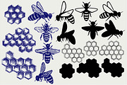 Bees and honey SVG