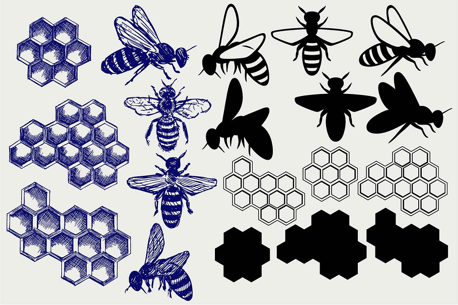 Bees and honey SVG in Icons - product preview 8