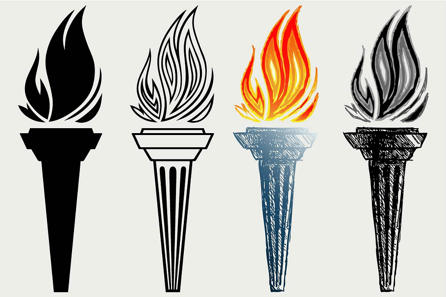 Burning torchs SVG in Graphics - product preview 8