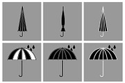 Umbrella black vector icons