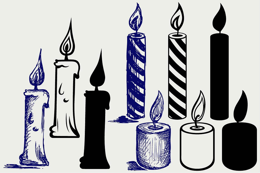 Burning candle SVG in Graphics - product preview 8