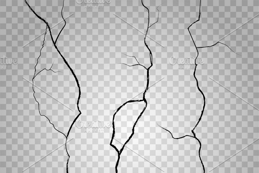 Vector wall cracks in Illustrations - product preview 8