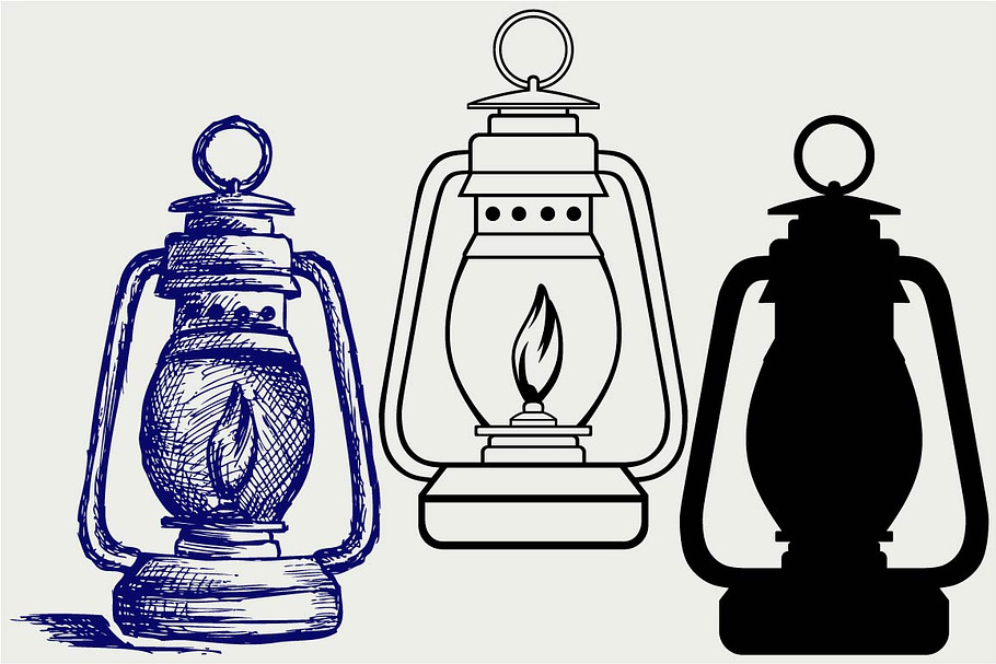 Kerosene lamp SVG in Graphics - product preview 8