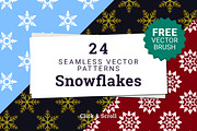 Snowflake Seamless Vector Patterns