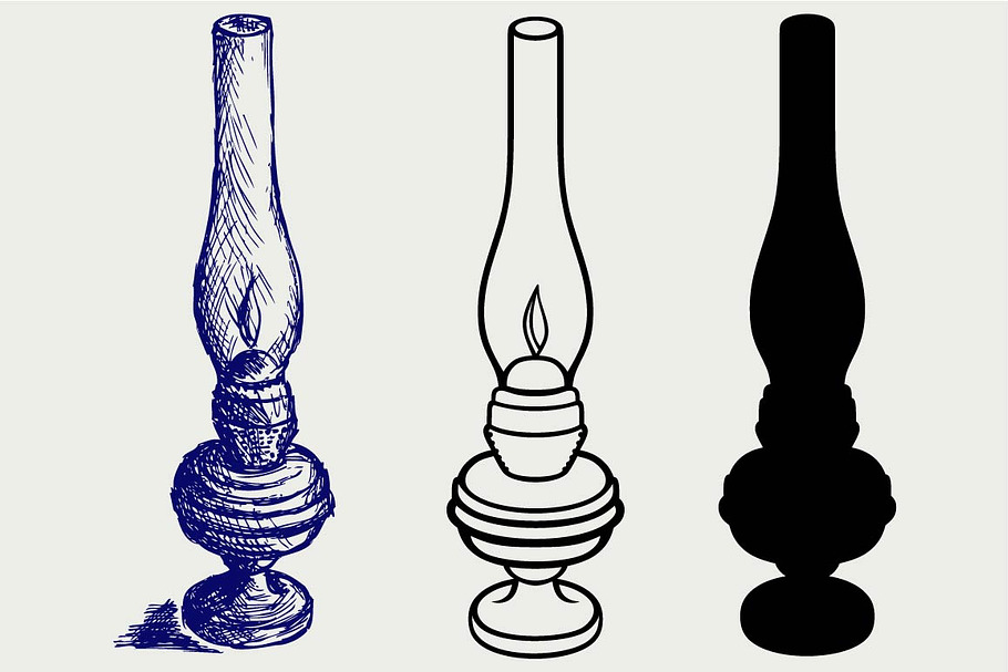 Oil lamp SVG in Graphics - product preview 8