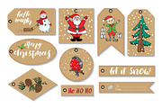 New Year and Christmas Gift Tags