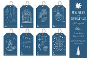 New Year and Christmas Gift Tags
