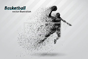 Basketball player NBA from particles