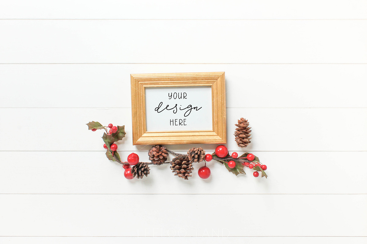 Styled Festive Gold Frame Mockup 2 in Print Mockups - product preview 8