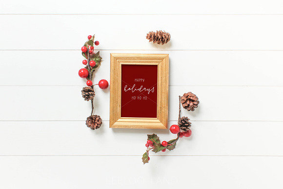 Styled Festive Gold Frame Mockup 3 in Print Mockups - product preview 2
