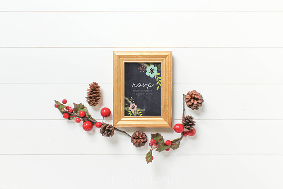 Styled Festive Gold Frame Mockup 4 in Print Mockups - product preview 2