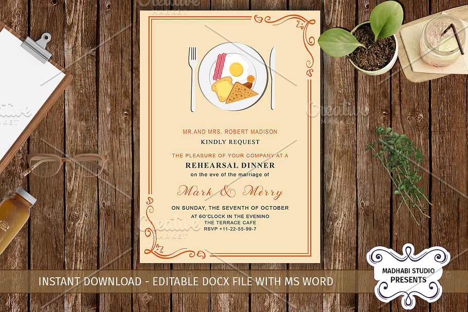 Christmas Dinner Party Invitations in Card Templates - product preview 8